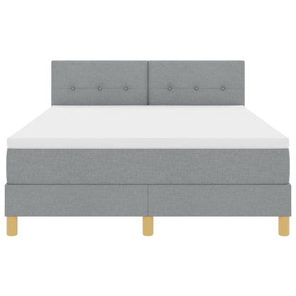 Boxspring Bed Met Matras Stof Lichtgrijs