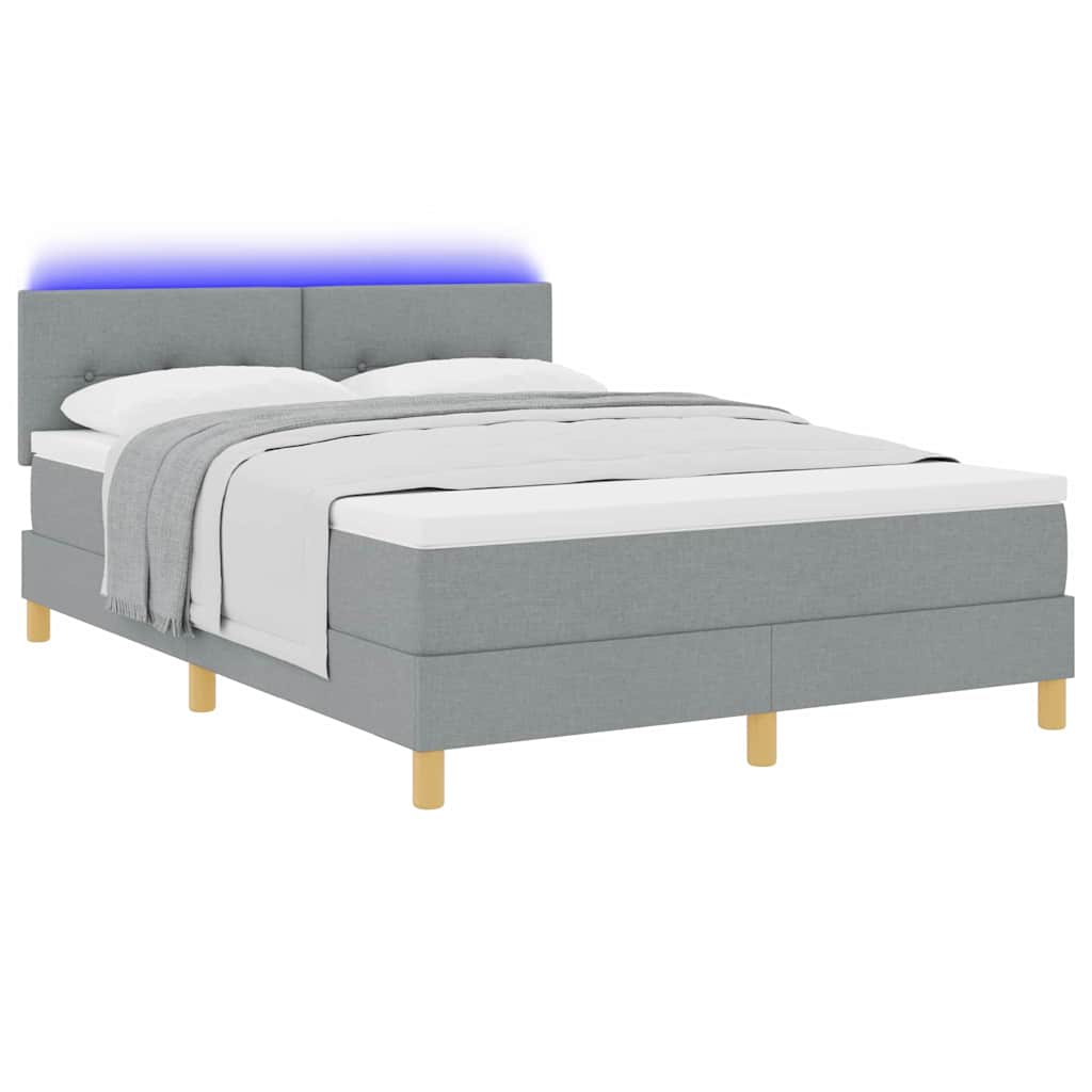 Boxspring Bed Met Matras Stof Lichtgrijs