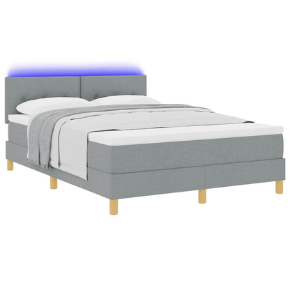 Boxspring Bed Met Matras Stof Lichtgrijs
