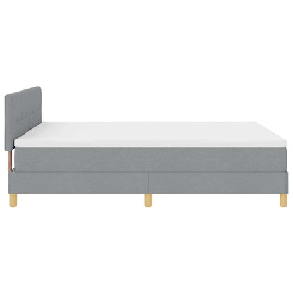 Boxspring Bed Met Matras Stof Lichtgrijs