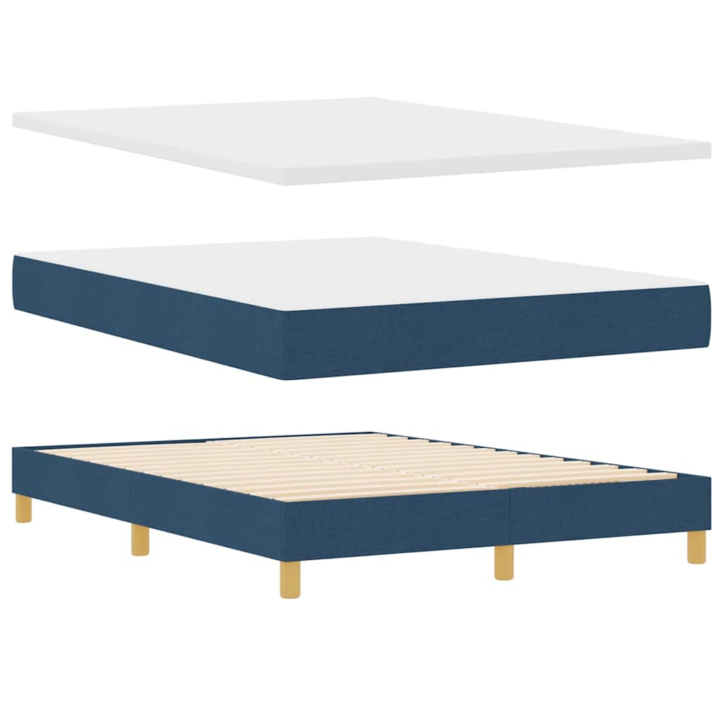 Boxspring Bed Met Matras Met Hoofdeinde Stof Blauw