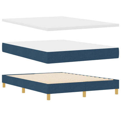 Boxspring Bed Met Matras Met Hoofdeinde Stof Blauw