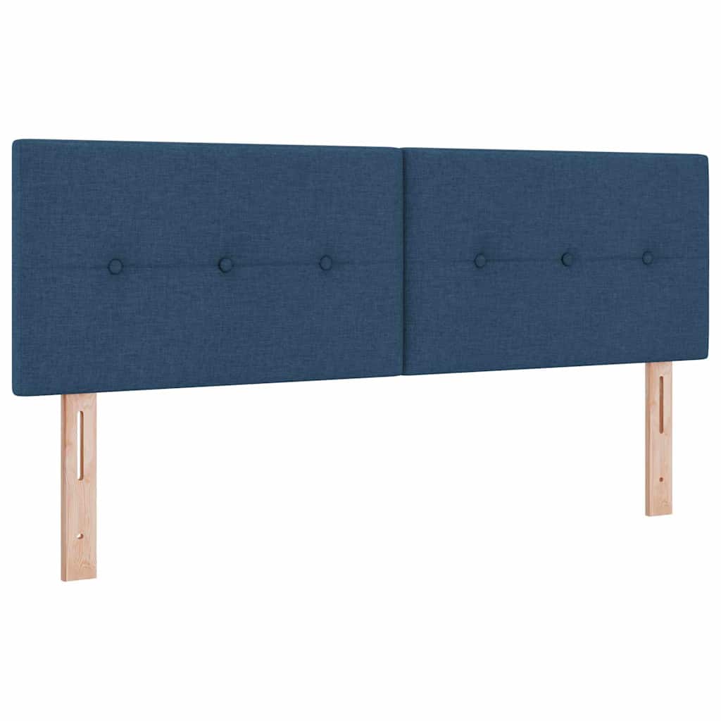 Boxspring Bed Met Matras Met Hoofdeinde Stof Blauw