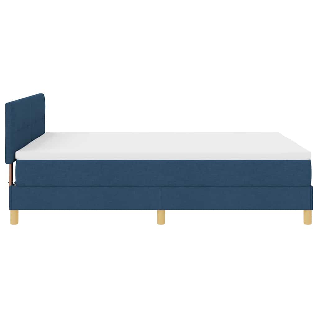 Boxspring Bed Met Matras Met Hoofdeinde Stof Blauw
