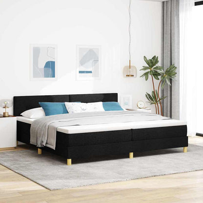 Boxspring Bed Met Matras Met Hoofdeinde Stof Zwart