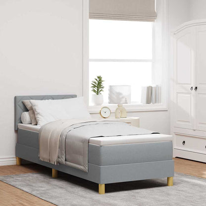 Boxspring Bed Met Matras Stof Lichtgrijs