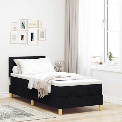 Boxspring Bed Met Matras Met Hoofdeinde Stof Zwart