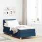 Boxspring Bed Met Matras Met Hoofdeinde Stof Blauw