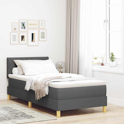 Boxspring Bed Met Matras Stof Donkergrijs