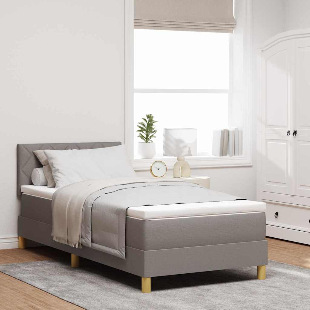Boxspring Bed Met Matras Met Hoofdeinde Stof Taupe