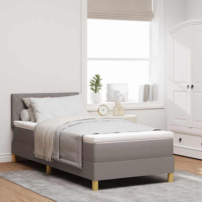 Boxspring Bed Met Matras Met Hoofdeinde Stof Taupe