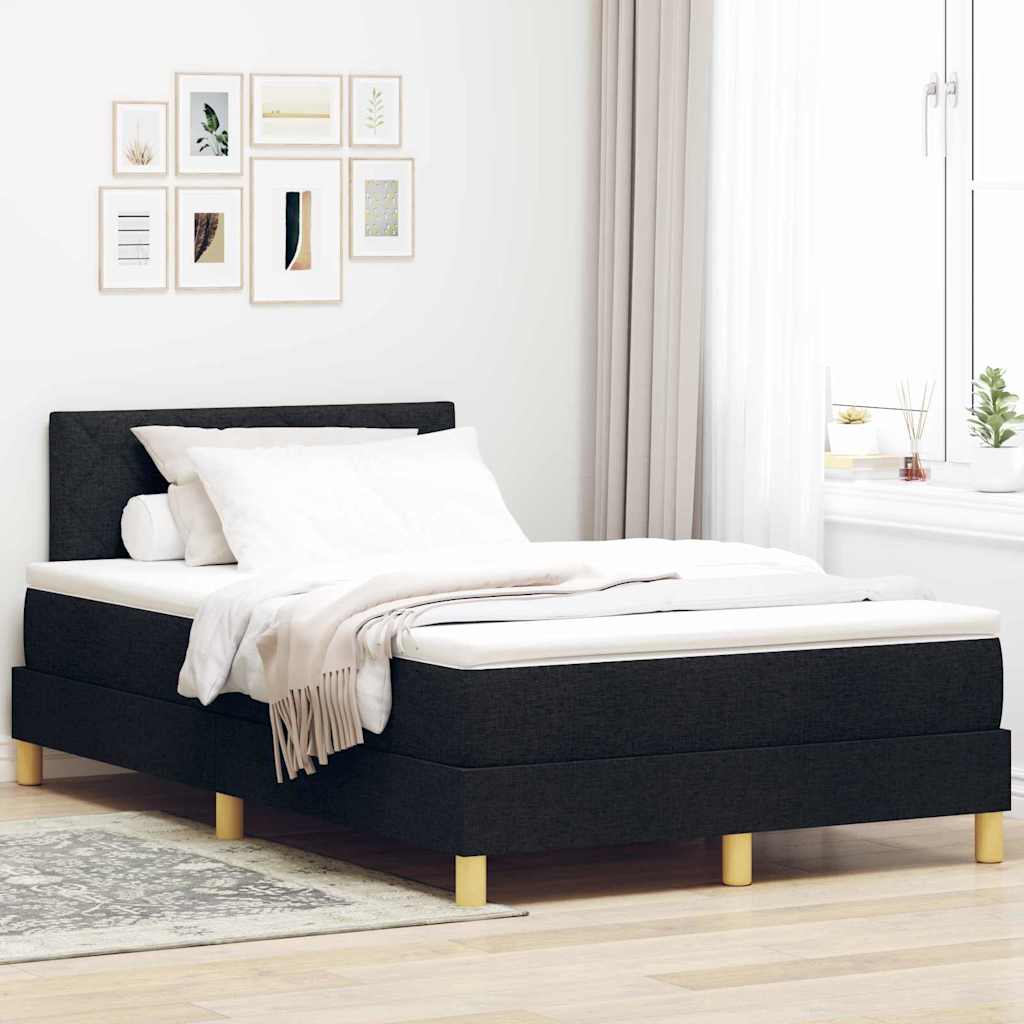 Boxspring Bed Met Matras Met Hoofdeinde Stof Zwart
