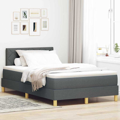 Boxspring Bed Met Matras Stof Donkergrijs