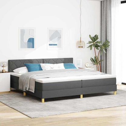 Boxspring Bed Met Matras Stof Donkergrijs