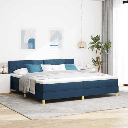 Boxspring Bed Met Matras Met Hoofdeinde Stof Blauw