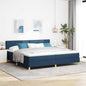 Boxspring Bed Met Matras Met Hoofdeinde Stof Blauw