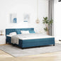 Boxspring Bed Met Hoofdeinde Fluweel Donkerblauw