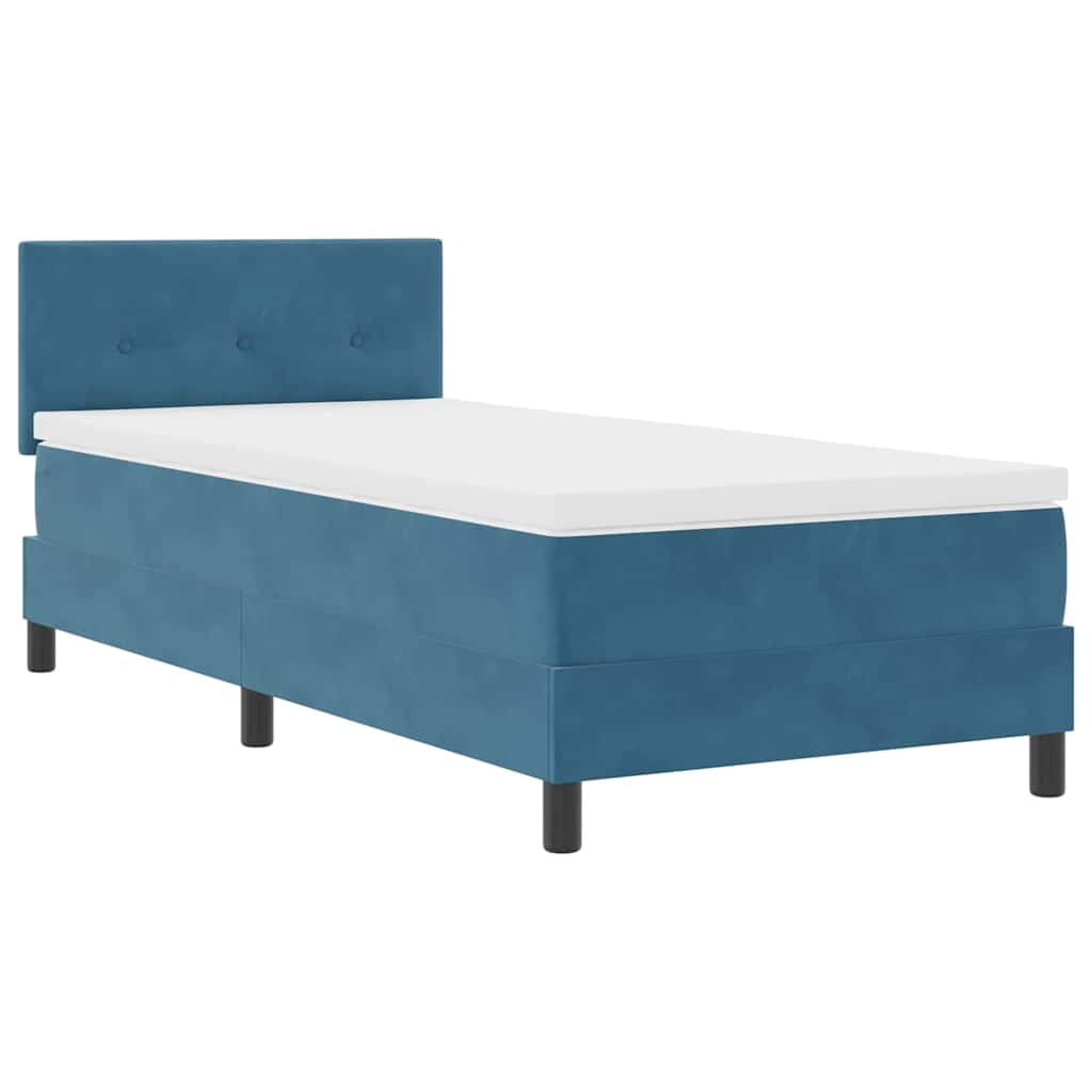 Boxspring Bed Met Hoofdeinde Fluweel Donkerblauw