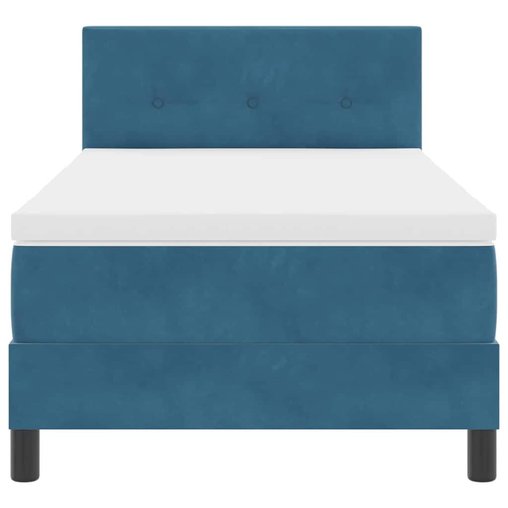 Boxspring Bed Met Hoofdeinde Fluweel Donkerblauw