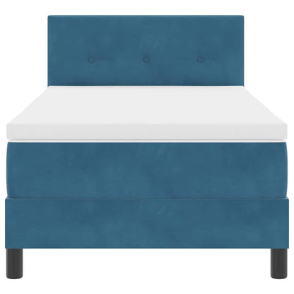 Boxspring Bed Met Hoofdeinde Fluweel Donkerblauw