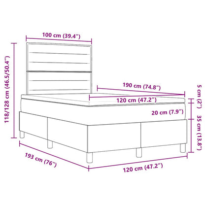 Boxspring Bed Met Matras Stof Donkergrijs