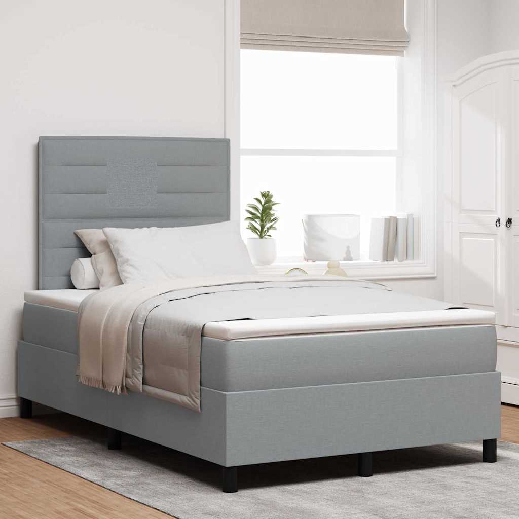 Boxspring Bed Met Matras Stof Lichtgrijs