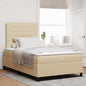 Boxspring Bed Met Matras Met Hoofdeinde Stof Crème