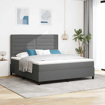 Boxspring Bed Met Matras Stof Donkergrijs