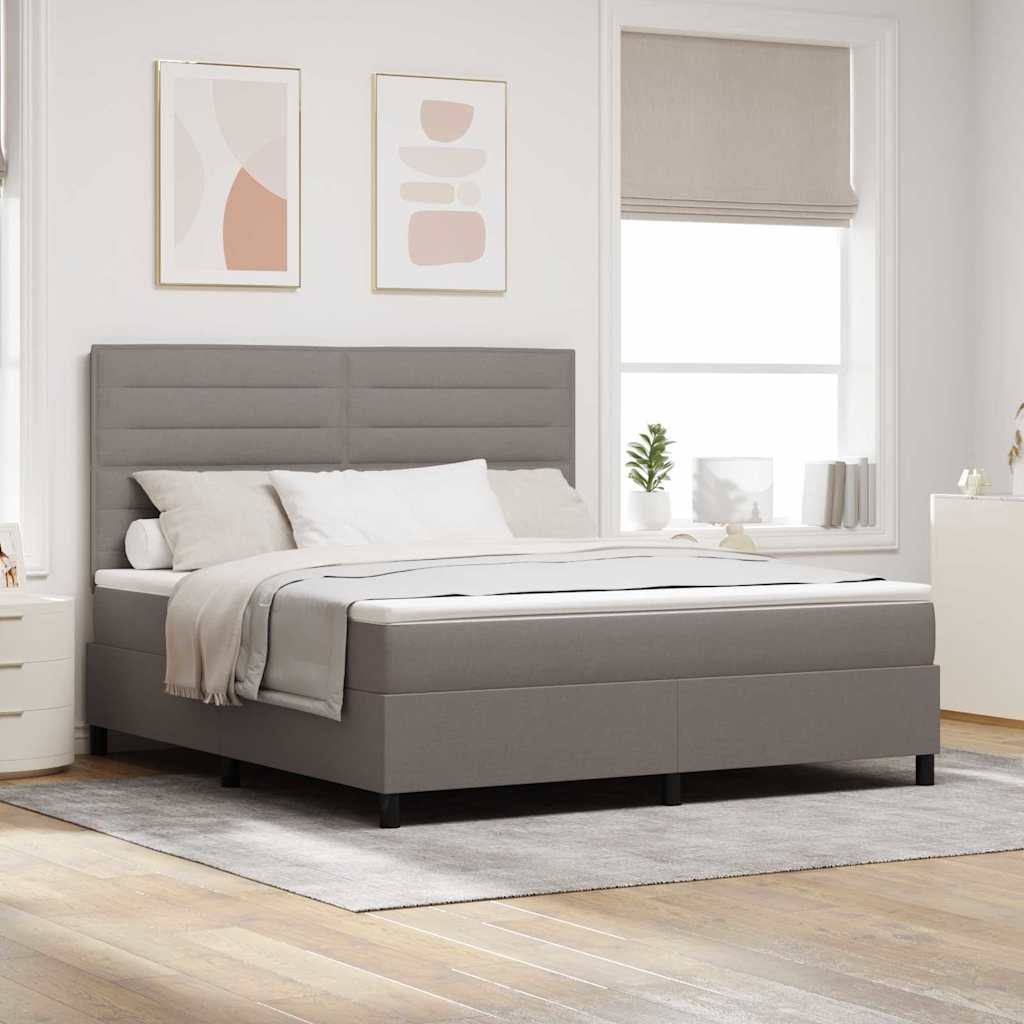 Boxspring Bed Met Matras Met Hoofdeinde Stof Taupe