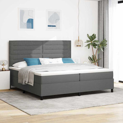 Boxspring Bed Met Matras Stof Donkergrijs