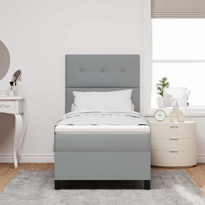 Boxspring Bed Met Matras Stof Lichtgrijs