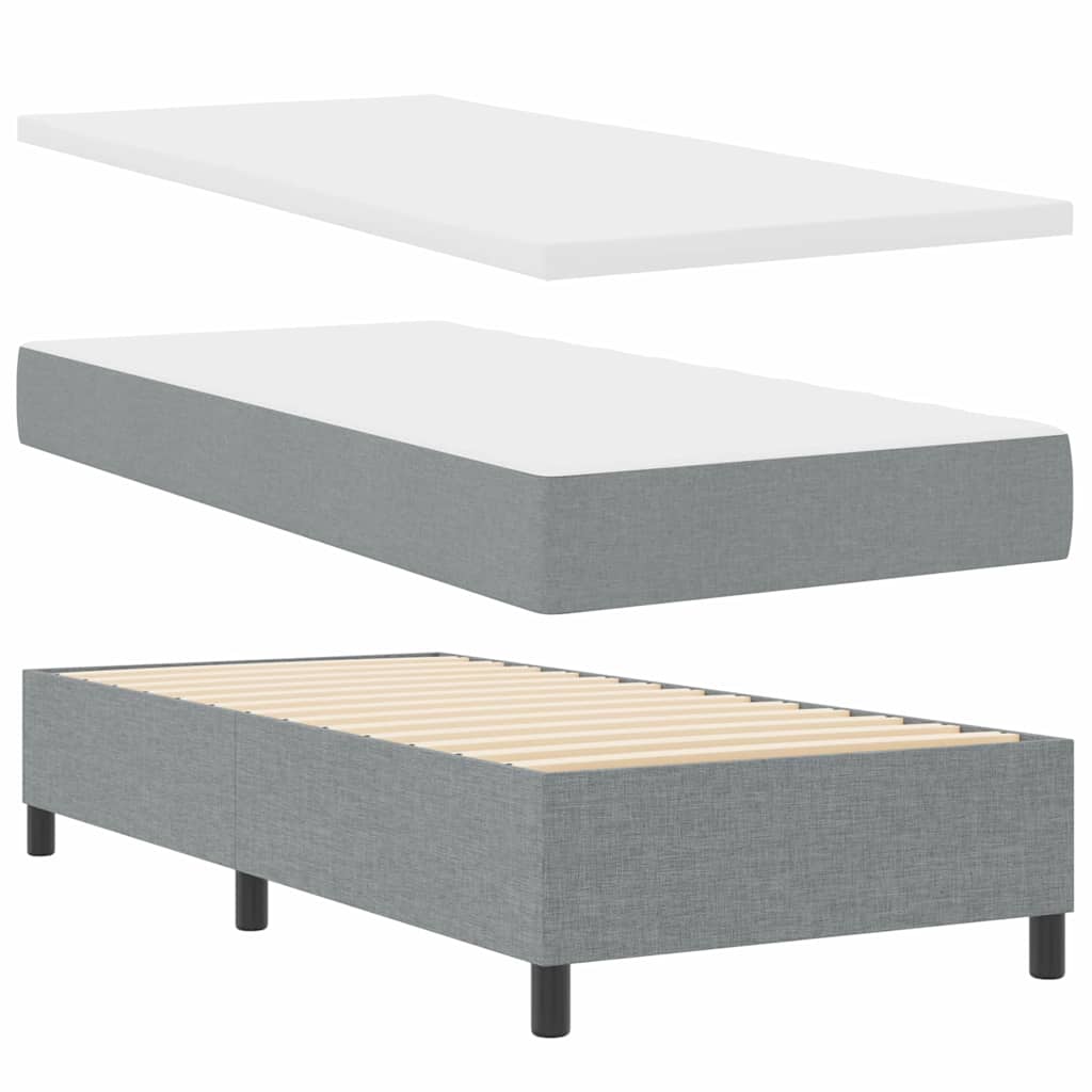 Boxspring Bed Met Matras Stof Lichtgrijs