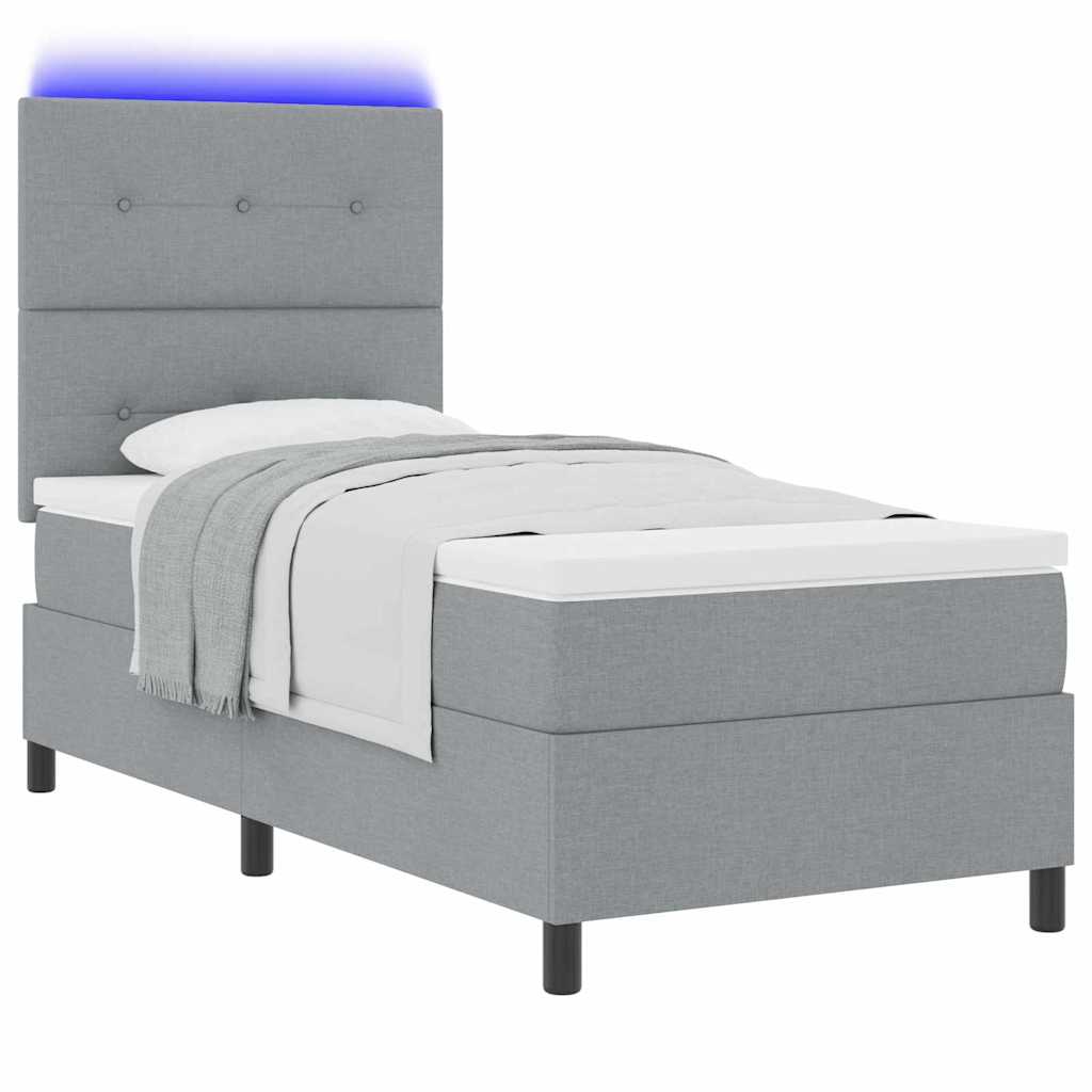 Boxspring Bed Met Matras Stof Lichtgrijs