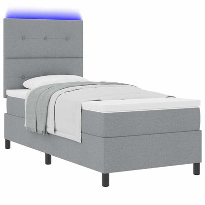 Boxspring Bed Met Matras Stof Lichtgrijs