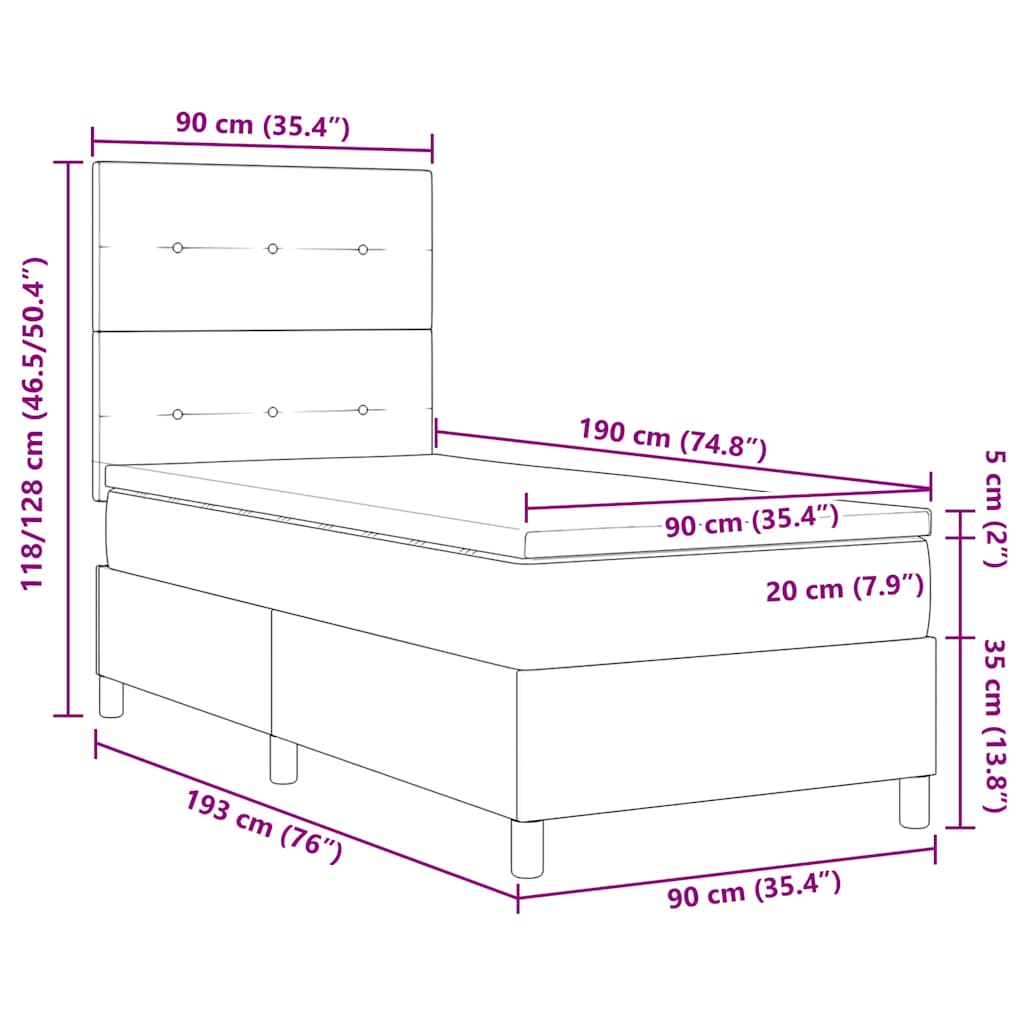 Boxspring Bed Met Matras Stof Lichtgrijs