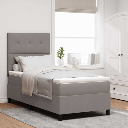 Boxspring Bed Met Matras Met Hoofdeinde Stof Taupe