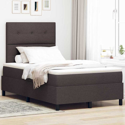 Boxspring Bed Met Matras Stof Donkerbruin