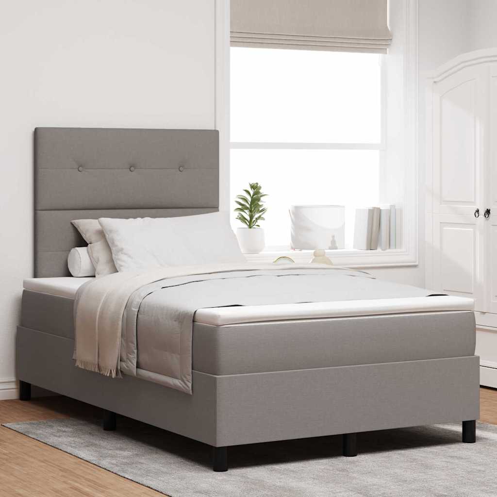 Boxspring Bed Met Matras Met Hoofdeinde Stof Taupe