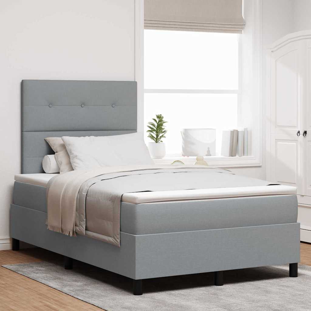 Boxspring Bed Met Matras Stof Lichtgrijs