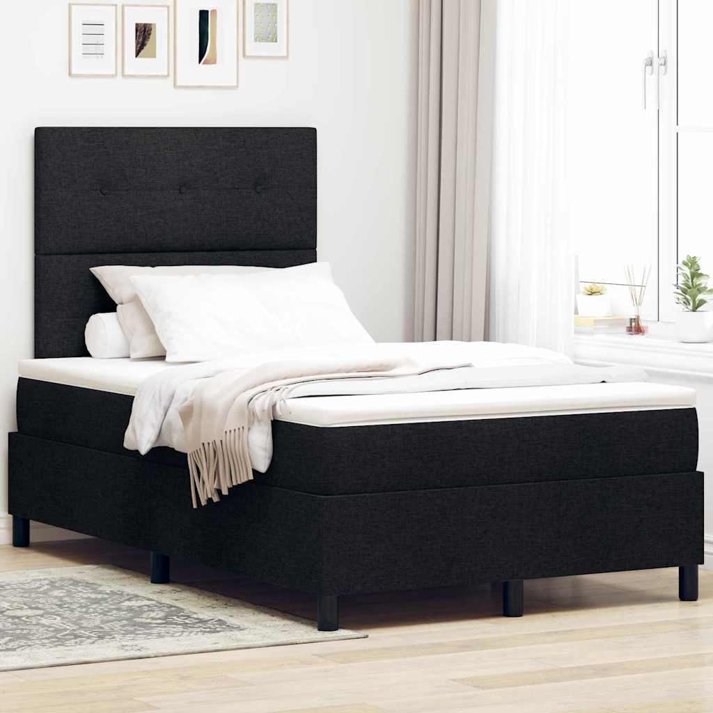 Boxspring Bed Met Matras Met Hoofdeinde Stof Zwart