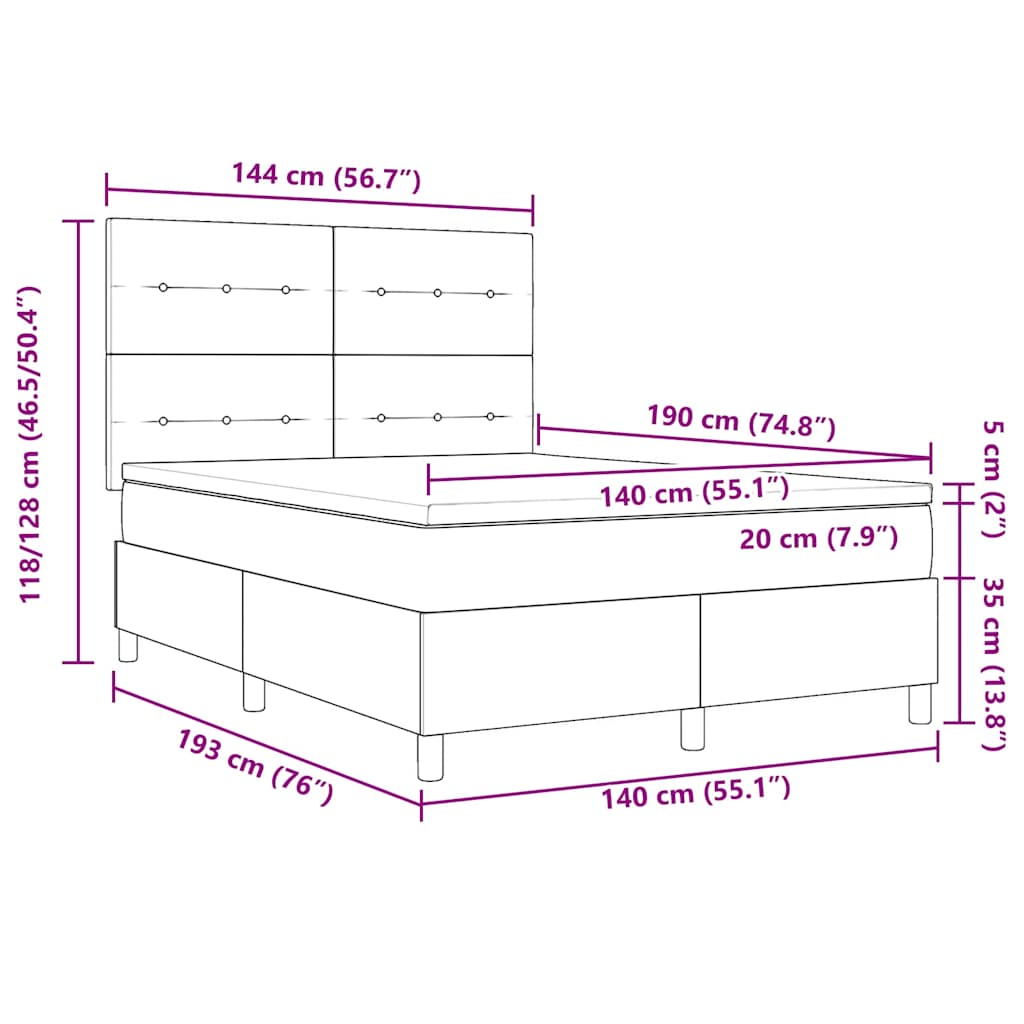 Boxspring Bed Met Matras Stof Donkerbruin