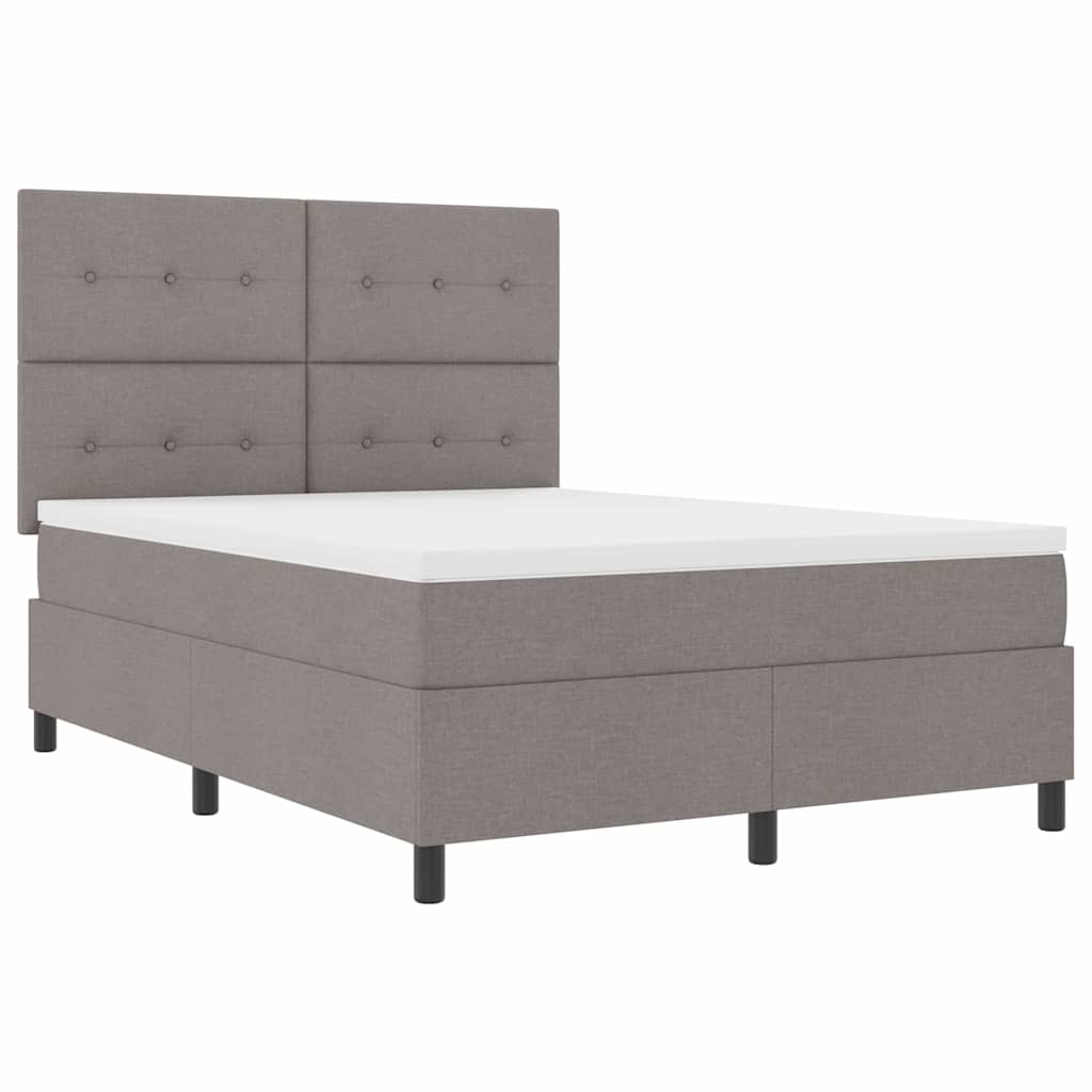 Boxspring Bed Met Matras Met Hoofdeinde Stof Taupe