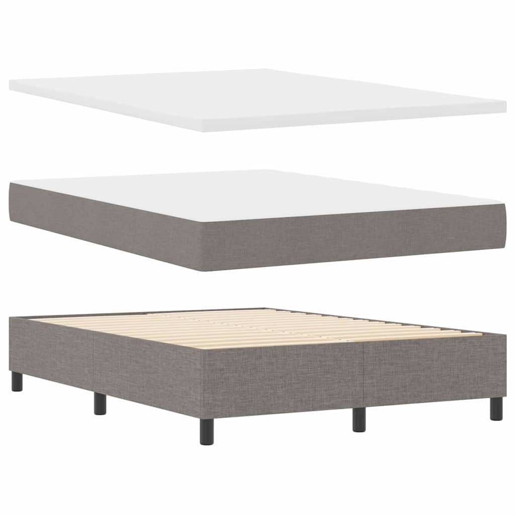 Boxspring Bed Met Matras Met Hoofdeinde Stof Taupe