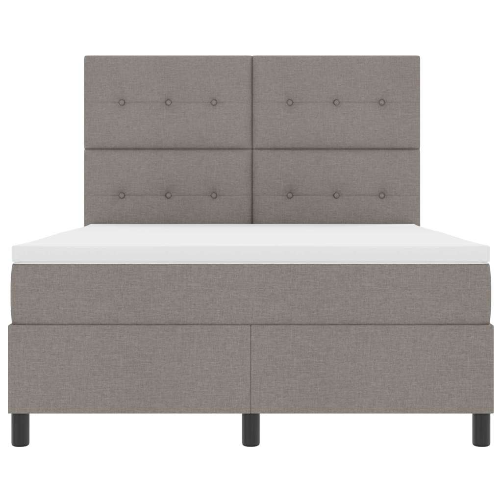 Boxspring Bed Met Matras Met Hoofdeinde Stof Taupe