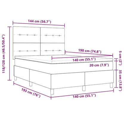 Boxspring Bed Met Matras Met Hoofdeinde Stof Taupe