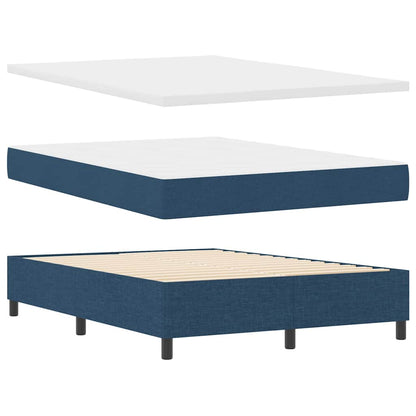 Boxspring Bed Met Matras Met Hoofdeinde Stof Blauw