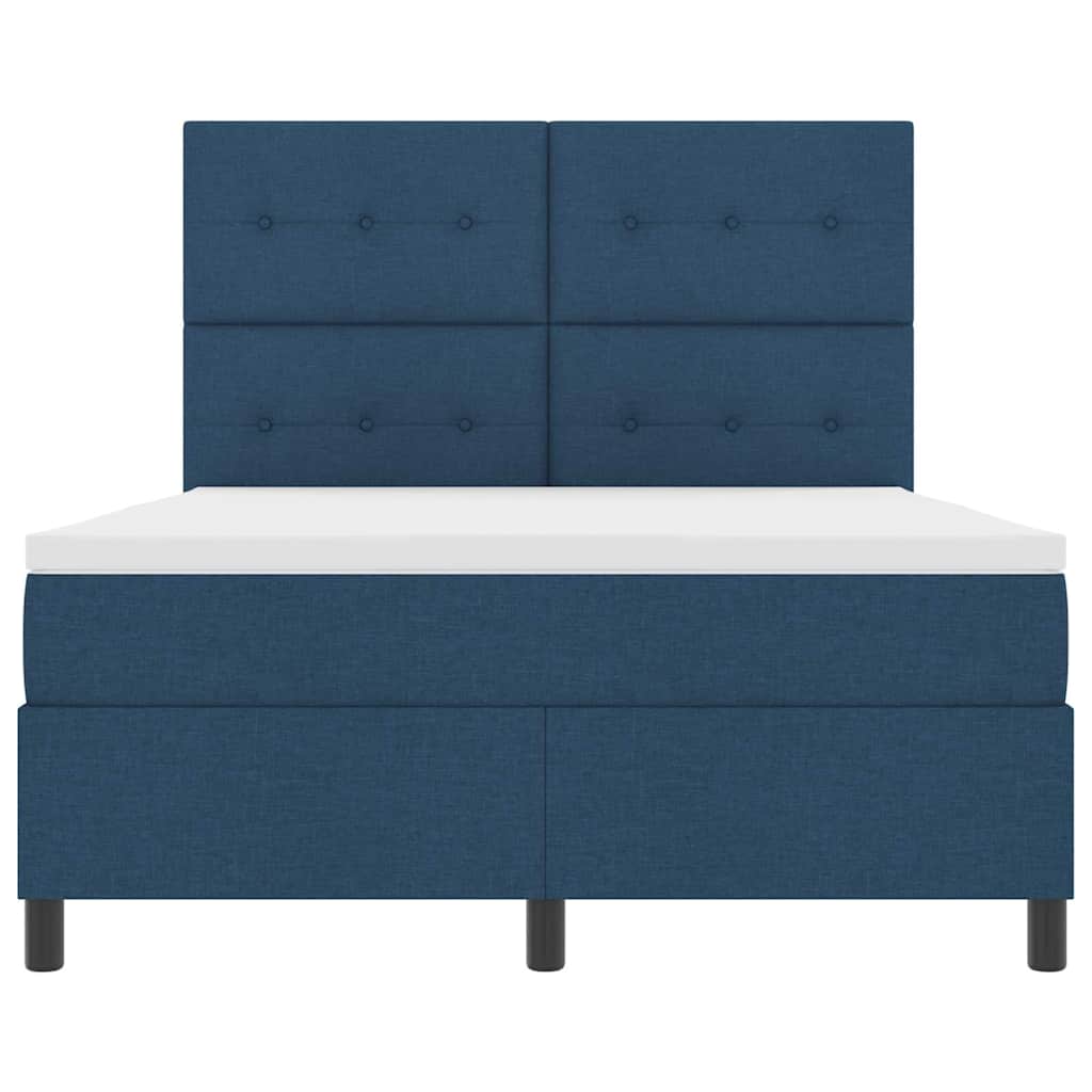 Boxspring Bed Met Matras Met Hoofdeinde Stof Blauw