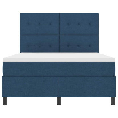 Boxspring Bed Met Matras Met Hoofdeinde Stof Blauw