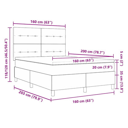Boxspring Bed Met Matras Met Hoofdeinde Stof Blauw