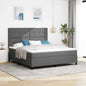 Boxspring Bed Met Matras Stof Donkergrijs